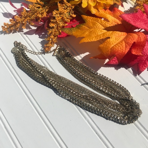 GUESS Layered Chain Gold Tone Necklace - Picture 3 of 4